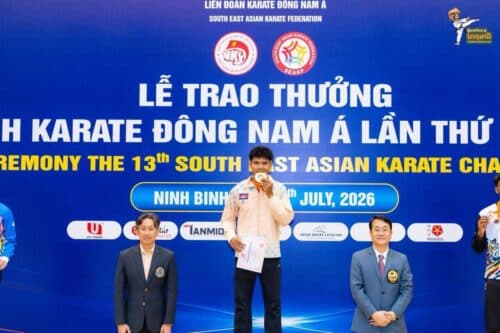 អបអរសាទរ! កម្ពុជា ដណ្ដើមបានមេដាយមាស ១គ្រឿងក្នុងការប្រកួតកីឡាការ៉ាតេ ជើងឯកអាស៊ីអាគ្នេយ៍ ឆ្នាំ២០២៦ នៅវៀតណាម